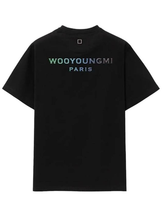 Gradient Embossed Back Logo Short Sleeve T-Shirt Black - WOOYOUNGMI - BALAAN 2
