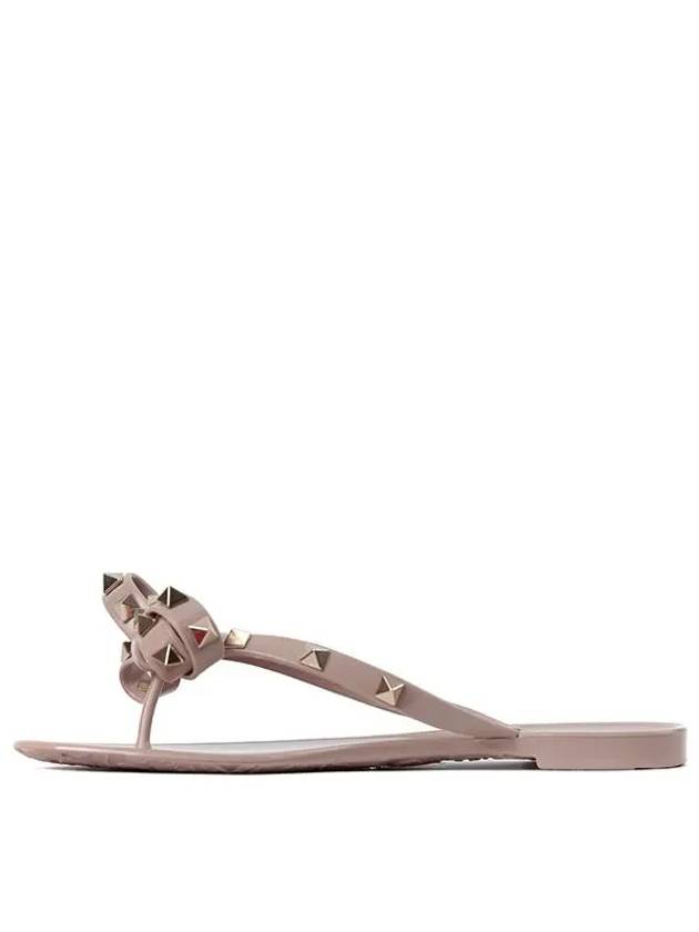 Women’s Rockstud Flip Flops Beige - VALENTINO - BALAAN 3