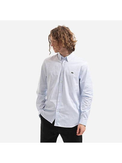 Men's Regular Fit Premium Long Sleeve Shirt Blue - LACOSTE - BALAAN 2