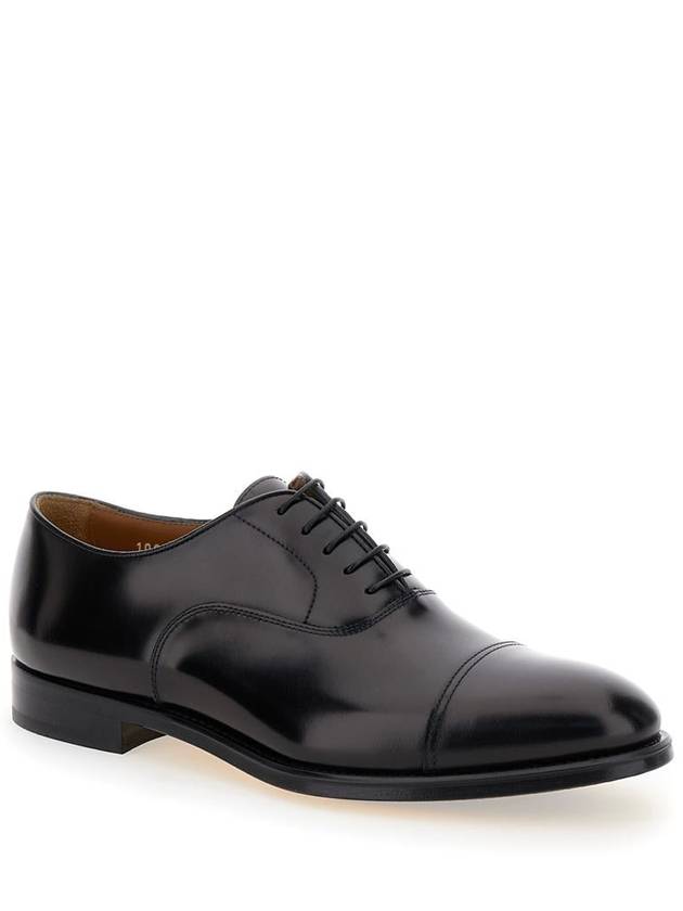 Black Oxford Shoes With Five Holes In Smooth Leather Man - DOUCAL'S - BALAAN 2