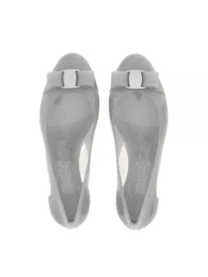 Vara Bow Jelly Ballet Flat Silver - SALVATORE FERRAGAMO - BALAAN 2