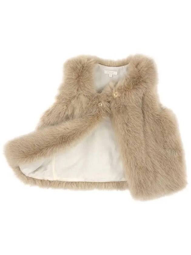 Kids gold button fur vest beige 15820 2A5A - CHLOE - BALAAN 4