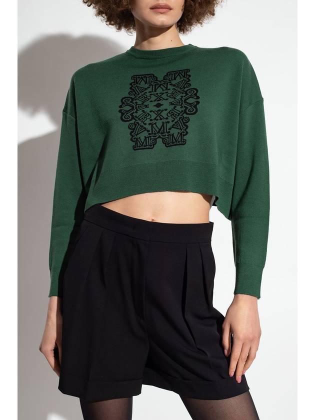 Sir Cropped Virgin Wool Knit Top Green - MAX MARA - BALAAN 3