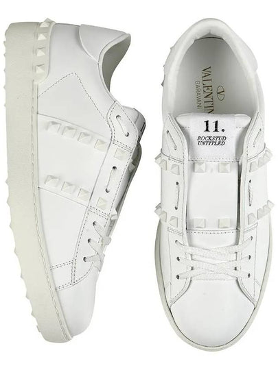 Rockstud Untitled Low-Top Sneakers White - VALENTINO - BALAAN 2