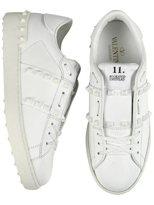 Rockstud Untitled Low-Top Sneakers White - VALENTINO - BALAAN 3