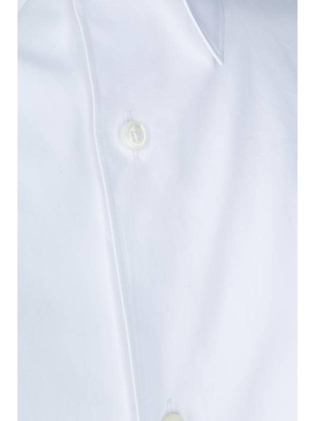 Oversized Cotton Long Sleeved Shirt White - PRADA - BALAAN 4