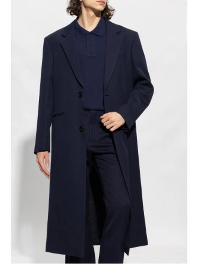 Tailored Wool Single Coat Dark Blue - AMI - BALAAN 5