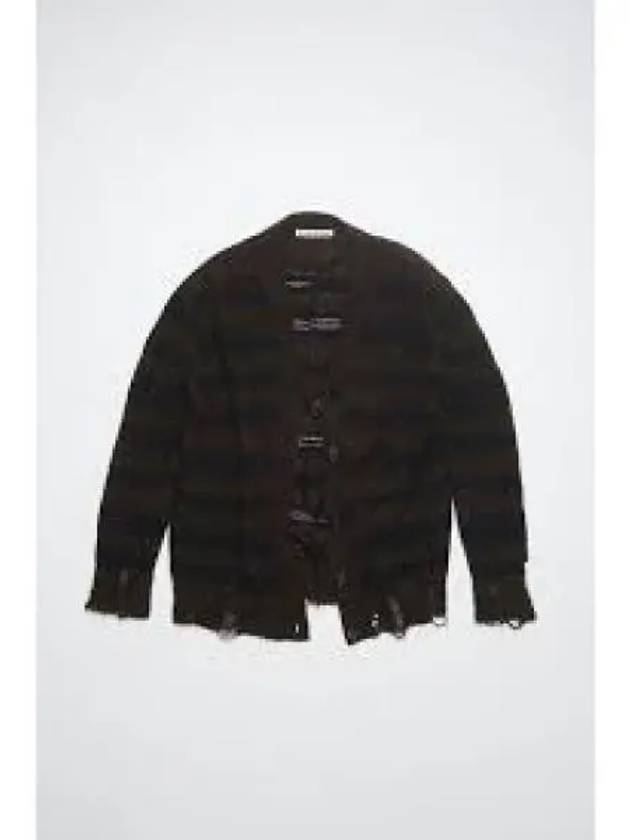 Distressed Stripe Cardigan Black - ACNE STUDIOS - BALAAN 2