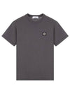 Logo Patch Short Sleeves T-Shirt  Steel Grey - STONE ISLAND - BALAAN 2