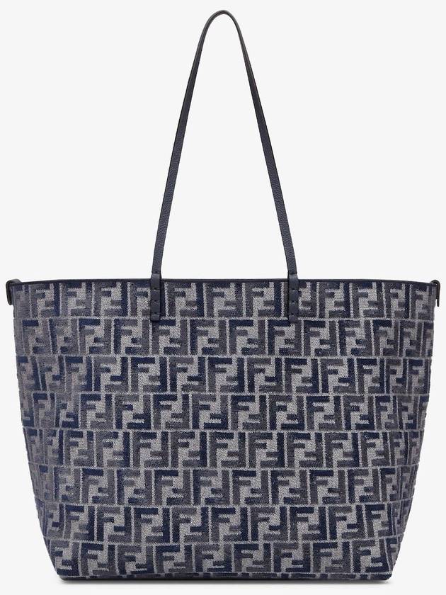 Roll FF Chenille Shopper Large Tote Bag Dark Blue - FENDI - BALAAN 2