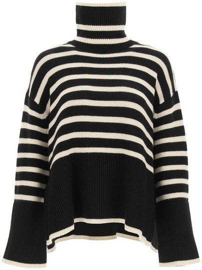 Signature Striped Turtleneck White Black - TOTEME - BALAAN 2