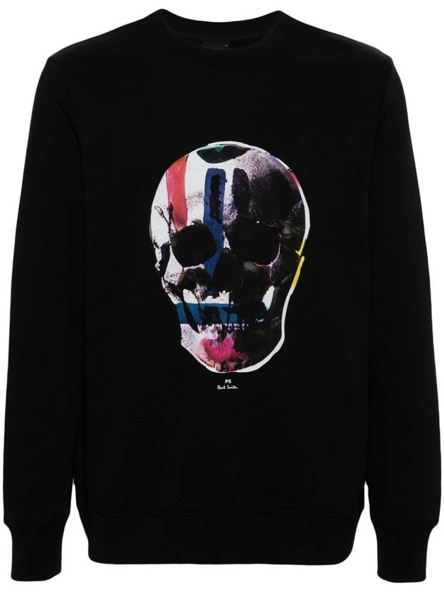 Skull Print Cotton Sweatshirt Black - PAUL SMITH - BALAAN 2