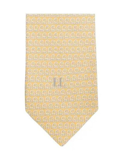 Interwoven Gancini Print Silk Tie Beige - SALVATORE FERRAGAMO - BALAAN 2