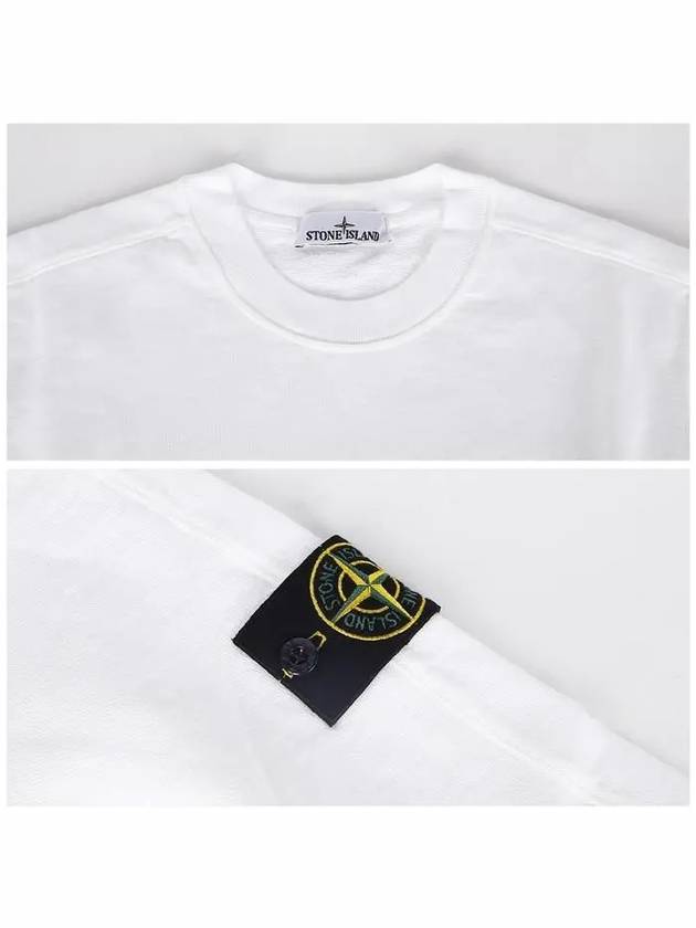 Cotton Crew Neck Sweatshirt White - STONE ISLAND - BALAAN 6