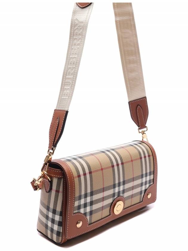 Women's Check Leather Top Handle Shoulder Bag Beige - BURBERRY - BALAAN 4