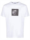 Garment Dyed Institutional One Print Cotton Jersey Short Sleeve T Shirt White - STONE ISLAND - BALAAN 2