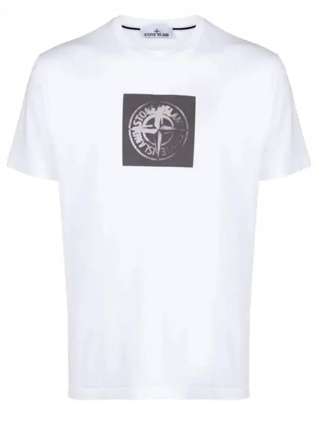 Garment Dyed Institutional One Print Cotton Jersey Short Sleeve T Shirt White - STONE ISLAND - BALAAN 2