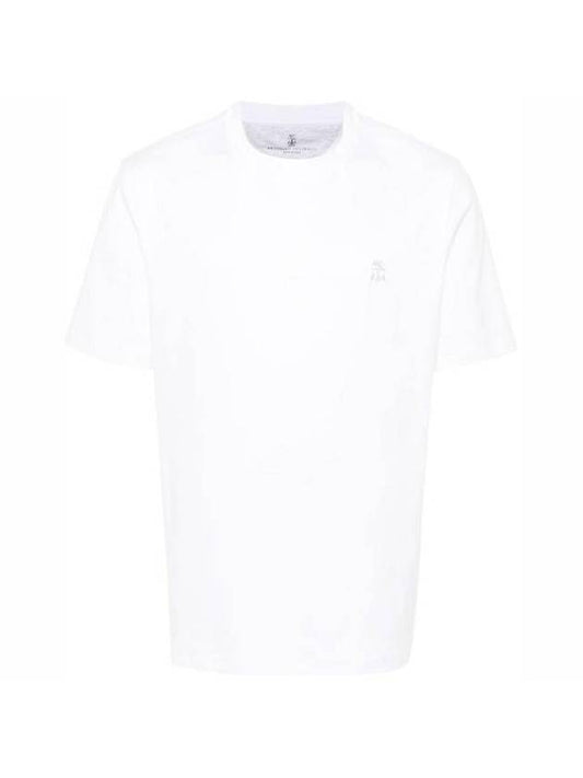 Logo Cotton Short-Sleeved T-Shirt White - BRUNELLO CUCINELLI - BALAAN 1