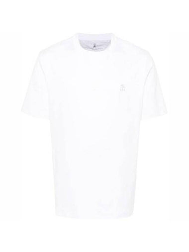 Logo Cotton Short-Sleeved T-Shirt White - BRUNELLO CUCINELLI - BALAAN 1