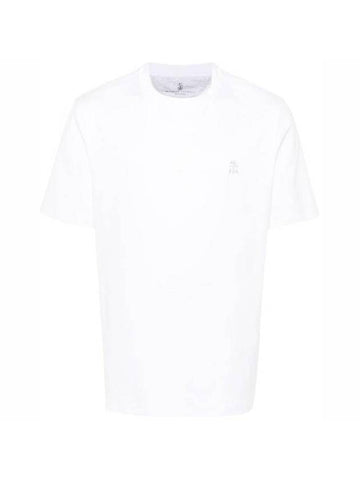 Logo Cotton Short-Sleeved T-Shirt White - BRUNELLO CUCINELLI - BALAAN 1