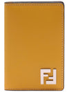 FF Square Leather Card Wallet Yellow - FENDI - BALAAN 3