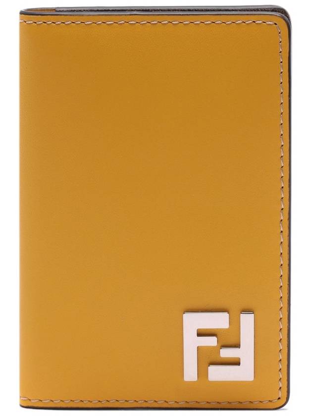 FF Square Leather Card Wallet Yellow - FENDI - BALAAN 3
