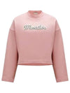 Women's Logo Cotton Sweatshirt Pink - MONCLER - BALAAN 2