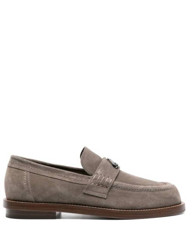 Seal Plaque Suede Loafers Brown - ALEXANDER MCQUEEN - BALAAN 2