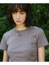 _SHIRRING CROP WASHING SHORT SLEEVE T_C GRAY - THE GREEN LAB - BALAAN 3