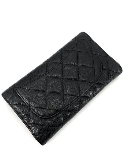 Classic Caviar Silver Logo Flap Long Wallet - CHANEL - BALAAN 2