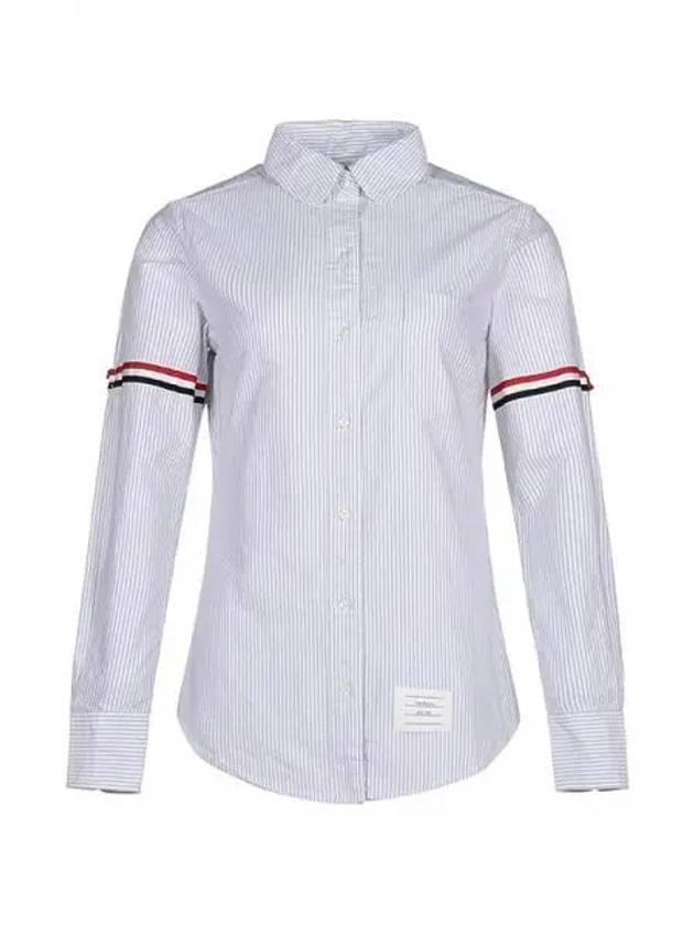 Women's Armband University Striped Oxford Shirt Medium Grey - THOM BROWNE - BALAAN 2