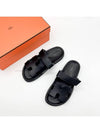 Chypre Leather Sandals Black - HERMES - BALAAN 2