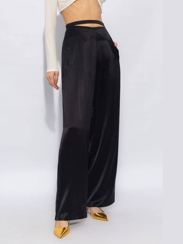 Cult Gaia ‘Tasha’ Satin Trousers, Women's, Black - CULT GAIA - BALAAN 3