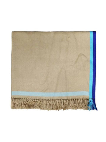 Striped Cashmere Silk Muffler Beige - ALEXANDER MCQUEEN - BALAAN 1