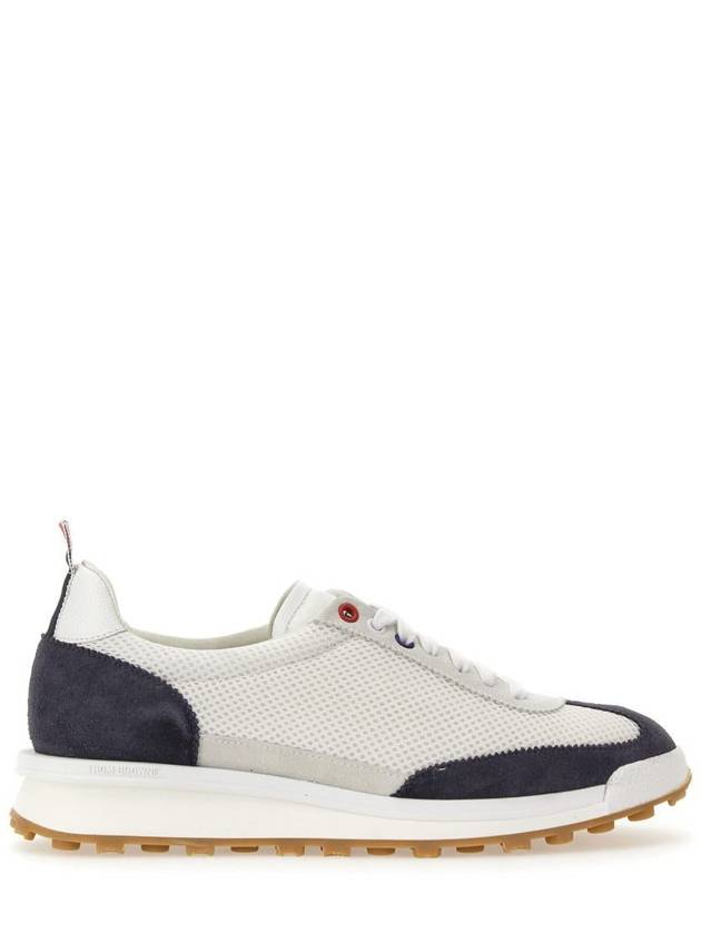 Fine Kid Suede Tech Runner Sneaker Navy - THOM BROWNE - BALAAN 2