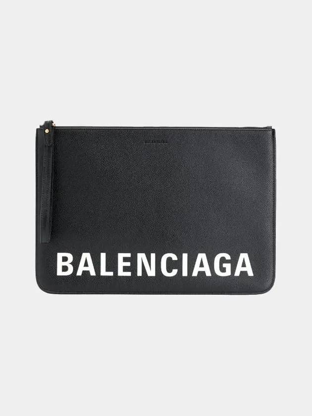 Logo Strap Clutch Bag Black - BALENCIAGA - BALAAN 2