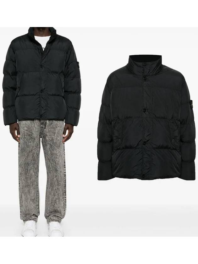 Garment Dyed Crinkle Reps Down Padding Black - STONE ISLAND - BALAAN 2