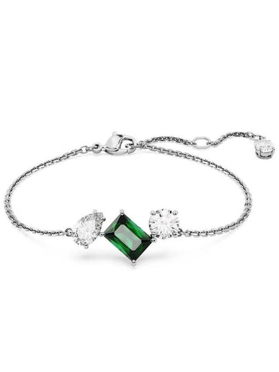 Women's Mesmera Rhodium Plated Bracelet Green - SWAROVSKI - BALAAN 2