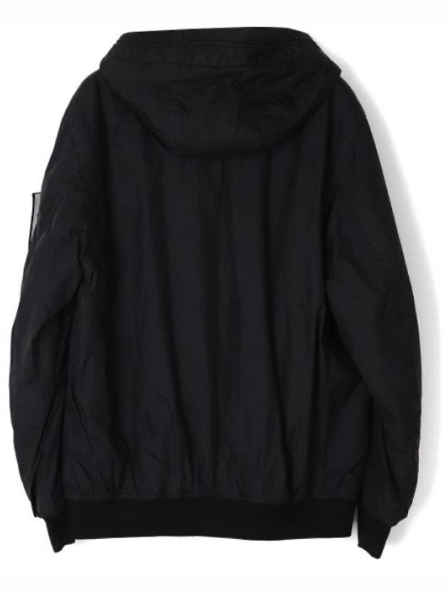 Men's Garment Dyed Crinkle Reps Recycled Nylon Primaloft TC Hooded Jacket Black - STONE ISLAND - BALAAN 3