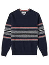 Seasonal Birdseye Jacquard Knit Top Navy - THOM BROWNE - BALAAN 2