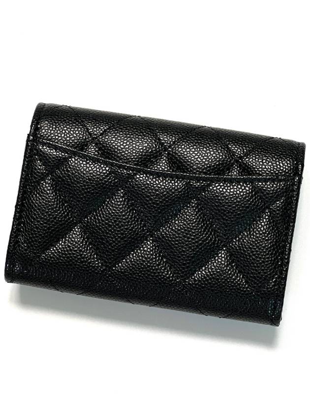 Classic Grained Calfskin Card Wallet Black - CHANEL - BALAAN 3