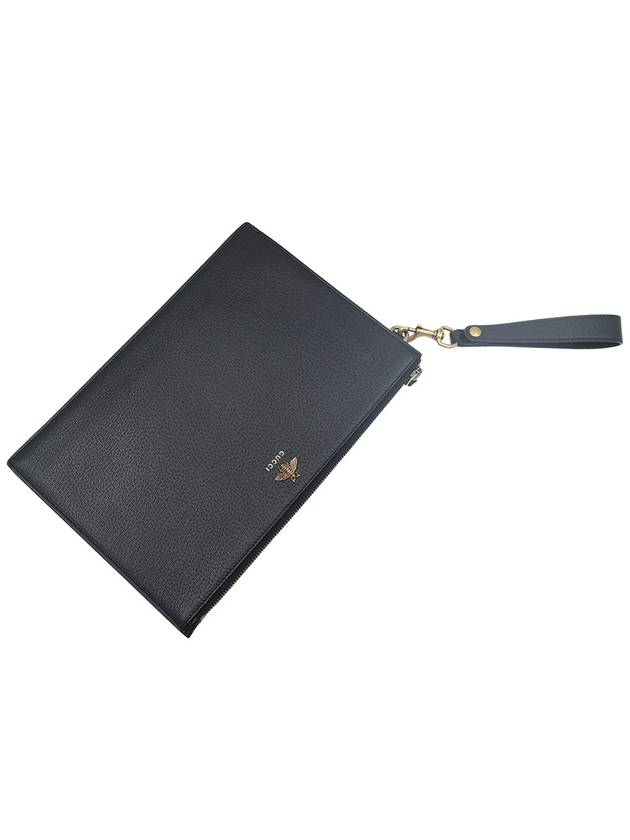 Women s Gucci 523684 Black Leather Gold Bee Animal Clutch gt Pouch Gangbuk used luxury goods - GUCCI - BALAAN 6