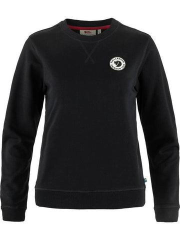 Women's 1960 Logo Badge Long Sleeve T-Shirt Black - FJALL RAVEN - BALAAN 1