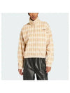 Corduroy Tartan Half Zip Sweatshirt Magic Beige - ADIDAS - BALAAN 2