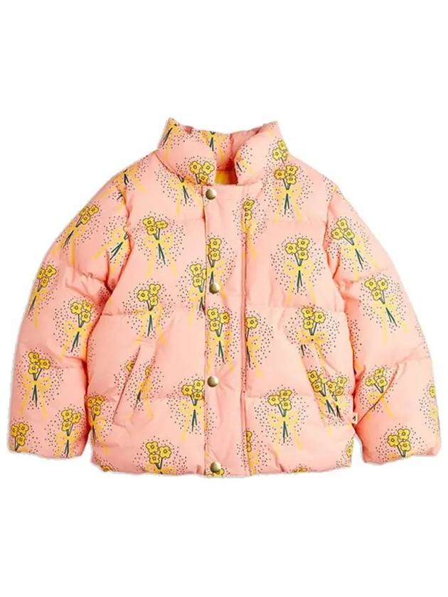 Kids Flower Puffer Jacket Pink 24710113 28 - MINI RODINI - BALAAN 1