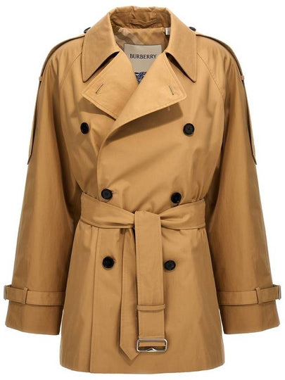 Short Gabardine Trench Coat Beige - BURBERRY - BALAAN 2