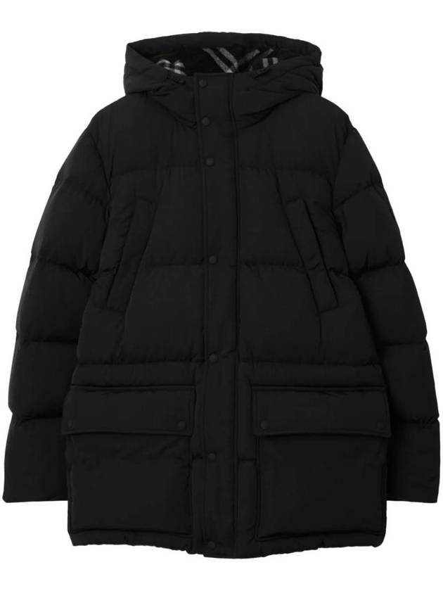 Burford Hooded Down Padded Black - BURBERRY - BALAAN 1