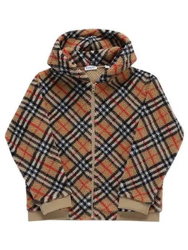 Kids Vintage Check Hooded Fleece Jacket Archive Beige - BURBERRY - BALAAN 2