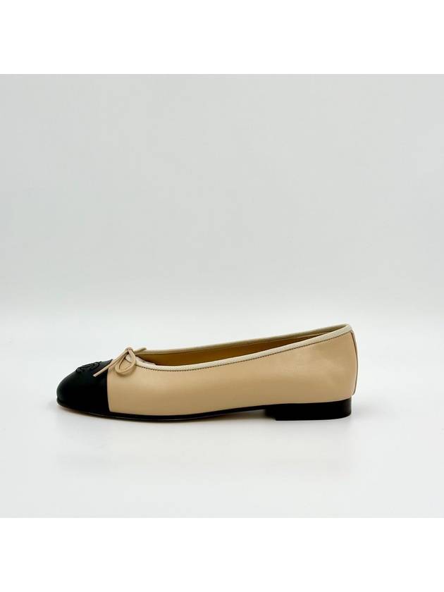 Two Tone Lambskin Ballerina Beige Black - CHANEL - BALAAN 4