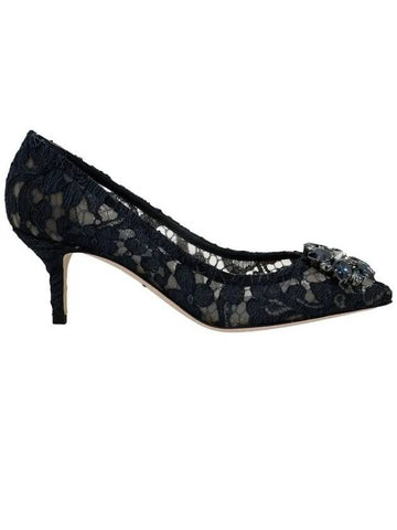 Brooch Lace Rainbow Pumps Heel Blue - DOLCE&GABBANA - BALAAN 1